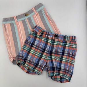 Janie and Jack Plaid and Striped Kids Boys Shorts. Size 18-24 months